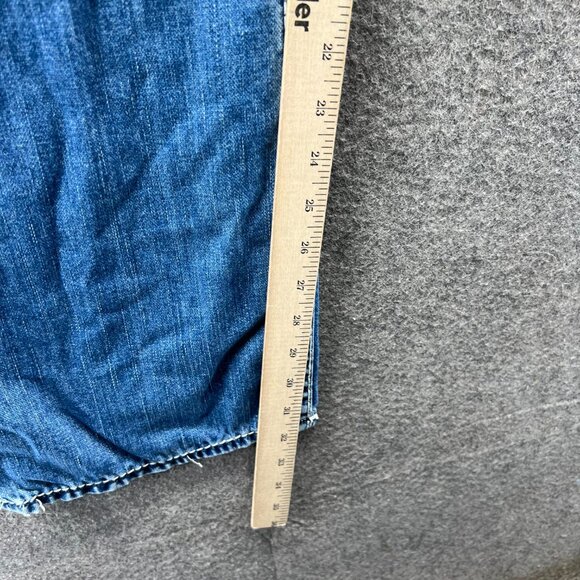 Vintage True Religion Jeans Mens 42 Blue Denim Distressed Cotton Straight Ripped - Picture 6 of 11